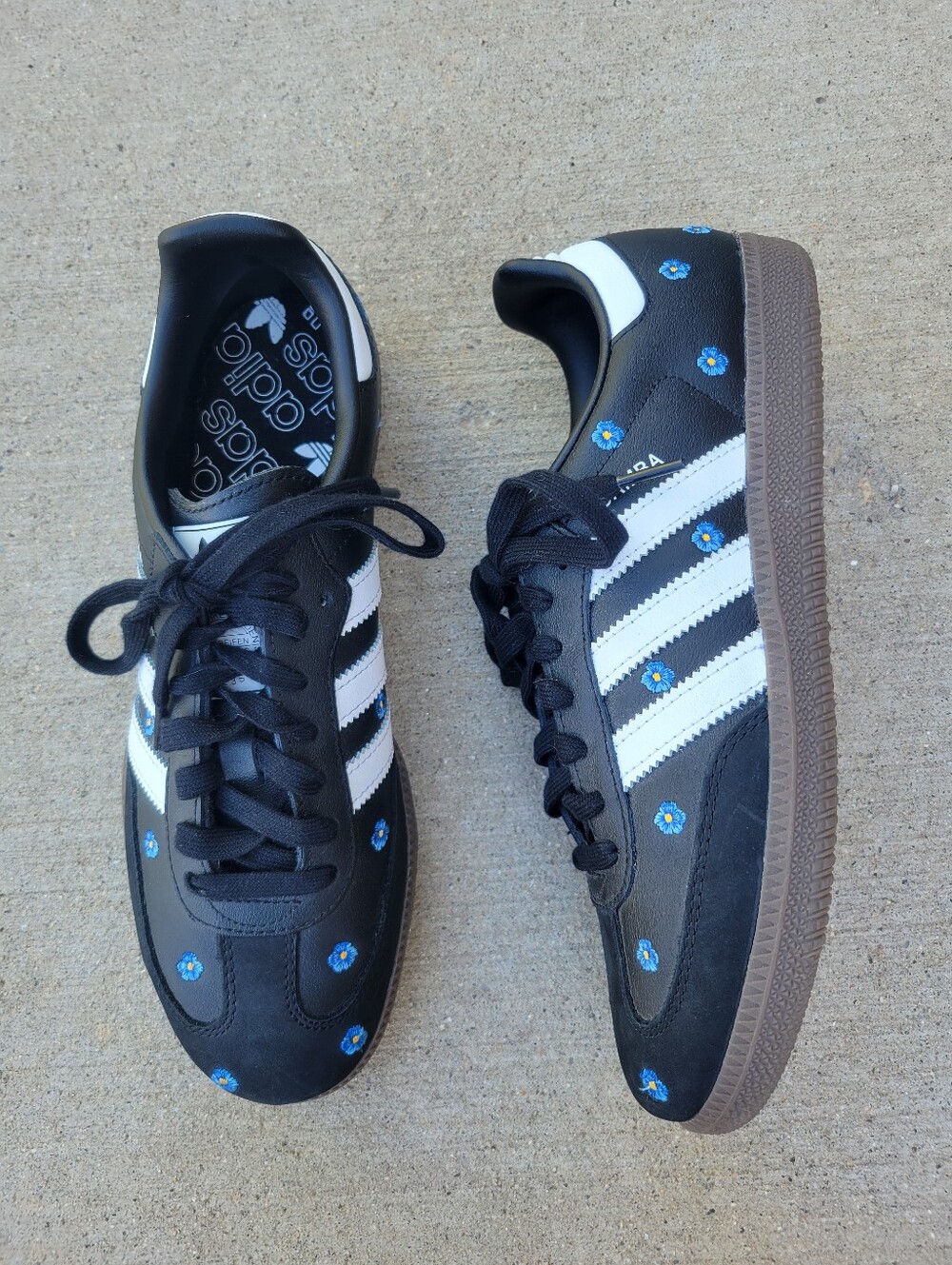 Adidas Sambas OG Black Floral Sneakers Womens 9
